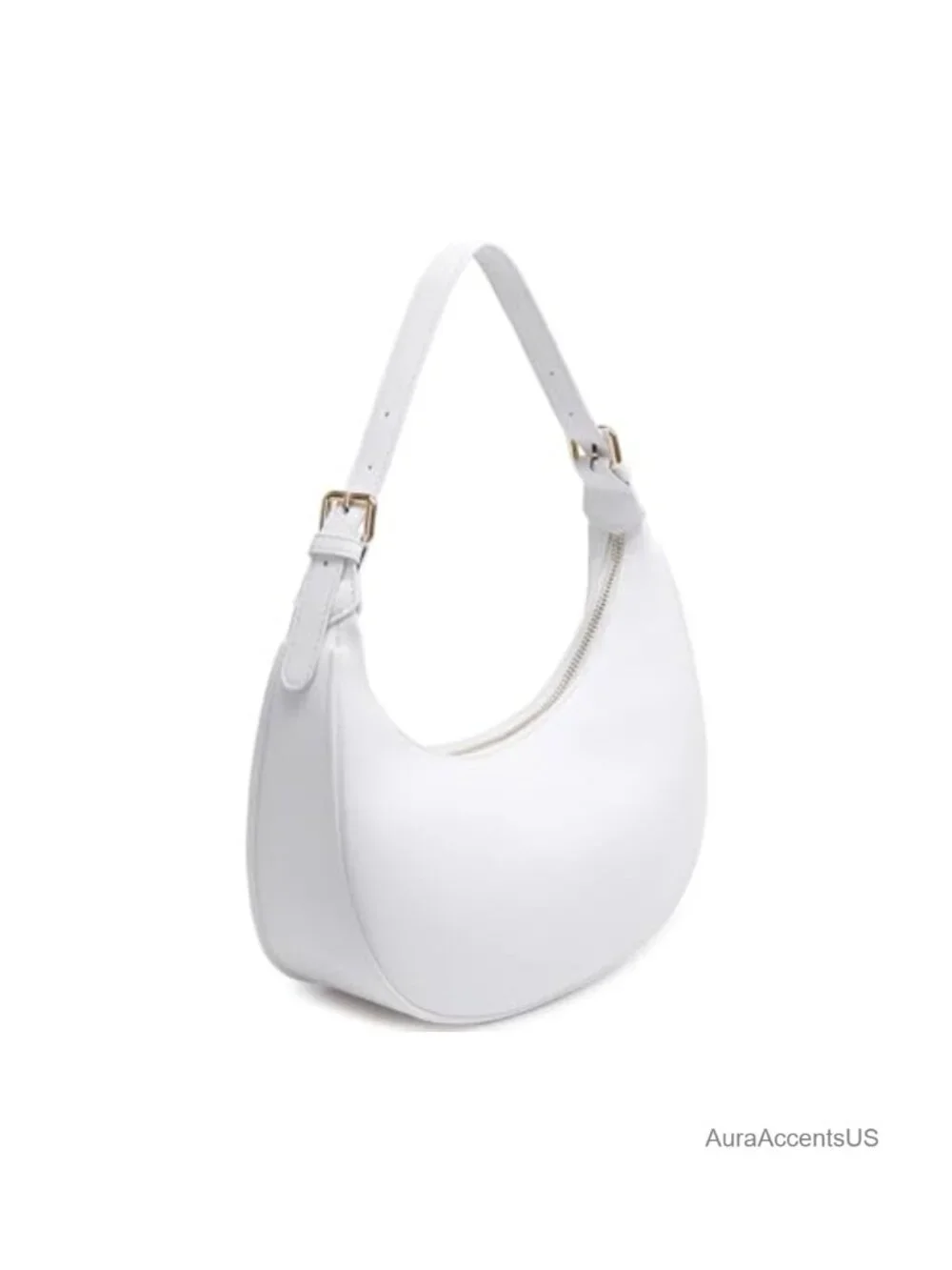 Small Faux Leather Hobo Crossbody Shoulder Bag with Zipper